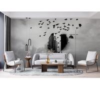 Papier Peint Panoramique 3d Effet Silhouettes De Portraits Urbains 250x175 cm 5 PièCes DéCoration Murale Résumé Intissé Papier Mural Decoratif Moderne Pour Pour Salon Chambre Chambre D'Enfant 13A-1