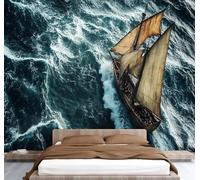 Papier Peint Panoramique 3d Effet Voilier 300x210 cm 6 PièCes DéCoration Murale La Mer Les Paysages Naturels Intissé Papier Mural Decoratif Moderne Pour Pour Salon Chambre Chambre D'Enfant U-482