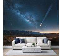 Papier Peint Panoramique 3D Étoile Filante Ciel Désert Murales 250 X 175 cm | Murales Panoramique Paysage Naturel Féerique pour Salon Adulte Chambre d'enfants Restaurant Décoration Poster Papier Peint