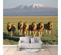 Papier Peint Panoramique 3D Fierté Du Lion 300x210 cm Papier Peint Mural Poster Intissé Animaux Des Prairies,pour Chambre Salon Restaurant Personnalisé Décoration Murale