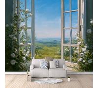 Papier Peint Panoramique 3D Finestra 400x280 cm Papier Peint Mural Poster Intissé Paysage Naturel,pour Chambre Salon Restaurant Personnalisé Décoration Murale