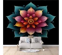 Papier Peint Panoramique 3D Fleur Créatif Motifs Poster Mural Art Moderne 400x280 cm Papier Peint Photo Matériau Tissu Non Facile à Installer Propre pour Intérieur Moderne Salle à Manger Poster