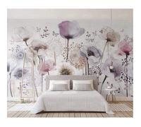 Papier Peint Panoramique 3d Fleur Tropicale Colorees Rose Bleu Floral Feuillage Papillon Pissenlit Paysage Poster Mural 350x256cm