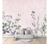 Papier Peint Panoramique 3D Fleurs Herbe Motifs Poster Mural Fleurs Plantes 400x280 cm Papier Peint Photo Matériau Tissu Non Facile à installer Propre pour Intérieur Moderne Salle à Manger Poster