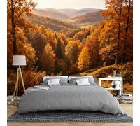 Papier Peint Panoramique 3D Intissé Représentant Un Paysage De Collines Et De Forêts D'Automne 150 × 105 Cm Idéal Pour Une Décoration Automnale De Récolte Ou De Thanksgiving Dimensions 150 ×