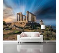 Papier Peint Panoramique 3D la Grèce Ancienne 250x175 cm, Fresque Murale Architecture en Intissé HD pour Salon Chambre, Revêtement Mural Décoratif, Pose Facile, Colle non incluse 1411o