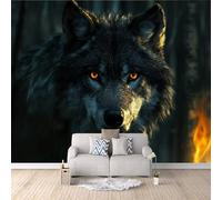 Papier Peint Panoramique 3d Loup Solitaire Décoration murale Forêt papier peint non tissé décoration chambre TV mur salon papier peint-500x280cm