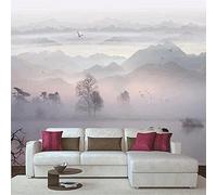 Papier Peint Panoramique 3D,Montagnes de brume de paysage - Autocollant Mural Pour Salon Chambre À Coucher Couloir Moderne Espace Visuel De Paysage Naturel Murale 250x175 cm - 5 lés