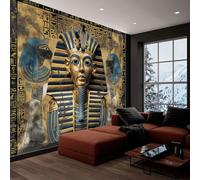 Papier Peint Panoramique 3D, Papier Peint Les Pharaons De L'Égypte Antique Mythes Or Intissé Photo Mural Moderne Poster Salon Chambre Mur de fond Chambre des Enfants Bureau Maison 300x210 cm