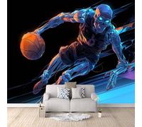 Papier Peint Panoramique 3d Robot Basketball Décoration murale Avenir papier peint non tissé décoration chambre TV mur salon papier peint-150x105cm