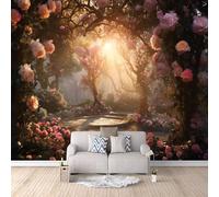 Papier Peint Panoramique 3d Roseraie Décoration murale Atmosphère Romantique papier peint non tissé décoration chambre TV mur salon papier peint-400x280cm