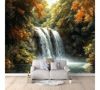 Papier Peint Panoramique 3d Ruisseau En Cascade Décoration murale Paysage Forestier papier peint non tissé décoration chambre TV mur salon papier peint-100x70cm