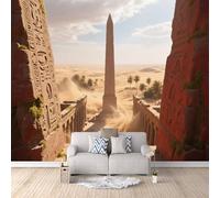 Papier Peint Panoramique 3D Temple De Louxor 200x140 cm Papier Peint Mural Poster Intissé,pour Chambre Salon Restaurant Personnalisé Décoration Murale