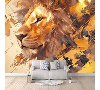 Papier Peint Panoramique 3d Tête De Lion Décoration murale Style De Dessin Animé papier peint non tissé décoration chambre TV mur salon papier peint-250x175cm