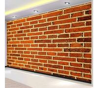Papier Peint Panoramique 3D Texture de Mur de Briques 450x315 cm, Fresque Murale Pays Rétro en Intissé HD pour Salon Chambre, Revêtement Mural, Pose Facile, Colle non incluse 1842o