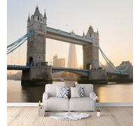 Papier Peint Panoramique 3D Tower Bridge 300x210 cm Papier Peint Mural Poster Intissé,pour Chambre Salon Restaurant Personnalisé Décoration Murale