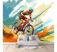 Papier Peint Panoramique 3D VéLo De Montagne 300x210 cm Papier Peint Mural Poster Intissé Sports ExtrêMes,pour Chambre Salon Restaurant Personnalisé Décoration Murale
