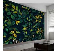 Papier Peint Panoramique 3D William Morris Feuilles Botanique 300 x 210 CM (L x H) Intissé Poster Murale Décoration pour Salon Chambre Fond De Mur Tv Papier Peint Murales, Vert