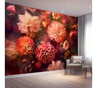 Papier peint panoramique 400 x 280 cm, Conception de motifs Abstrait Fleurs Rêveur, Revêtement mural décoration salon, Coloré Décoration Murale en Intissé, Pour Salon Chambre
