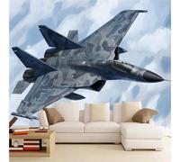 Papier Peint Panoramique 430 x 300 cm Avion Fresque Murale 3D Combattant sur mesure taille Papier Peint Intisse pour Salon Chambre Décoration Murale