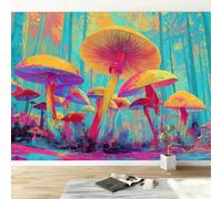 Papier peint panoramique Abstrait 250L x 175H cm, Photo murale papier peint Forêt Plantes Champignons Jardin - Murale poster tableaux pour salon chambre à coucher maison décoration intérieure