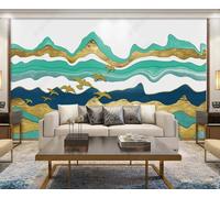 Papier Peint Panoramique Abstrait Golden Bird Line 200x140cm Papier Peint 3D Intissé Tapisserie Poster Chambre Salon Decoration Murale -MIWEI Wallpaper-ZXY-25967