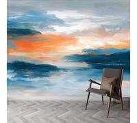 Papier peint panoramique Abstrait Nuages Paysage Vagues, papier peint Style Peinture À L’Huile amovible - fresque murale facile à poser - décoration murale pour salon chambre enfant, 500 x 280 cm