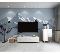 Papier Peint Panoramique Abstrait Snow Mountain Peak Simple Papier Peint 3D Tapisserie Mural Salon Chambre Décoration Murale -ZX01215-430x300cm