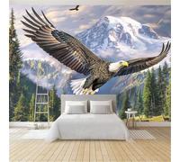 Papier Peint Panoramique Aigle Des Montagnes Des Neiges 250x175 cm Papier Peint Intissé Mural, Poster Geant Mural Impression 3D, pour Salon Chambre d'enfants restaurant Décoration Murale
