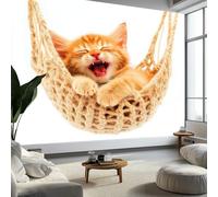 Papier Peint Panoramique Animal Imprimé Chat, Papier Peint Intissé Photographie Artistique pour Chambre Salon Salle À Manger Décoration Murale - Fond D'Écran Photo Moderne Art Mural 300L x 210H cm