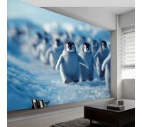 Papier Peint Panoramique Animaux Arctique Pingouin 500L x 280H cm, Tapisserie Mural Décoration Salon - Papier Peint Design Moderne Cinématique pour Chambre Chambre d'Enfant Décoration Murale