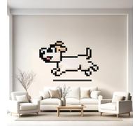 Papier Peint Panoramique Animaux Minimaliste Pixel Art Style Gaming Poster Mural, Chien Dessin Animé Papier Peint Intissé Salon Chambre D'Enfant Chambre Canapé TV Fond Décoration - 150 x 105 cm