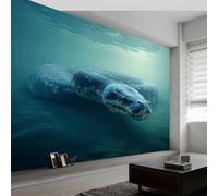 Papier peint panoramique animaux sous marins 300L x 210H cm, Tapisserie mural décoration salon - Papier peint design moderne animaux python rayures pour chambre chambre d'enfant décoration murale