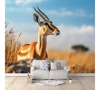 Papier Peint Panoramique Antilope du Tibet Effet 3D Animal Mural 150x105 cm Non Tissé Imperméable et Durable Facile à Nettoyer Pas de Support Adhésif pour Café Couloir Chambre d'enfants Hôtel