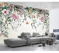 Papier Peint Panoramique Aquarelle Fleurs Vigne 400x280cm Papier Peint Intissé 3D Tapisserie Peinture Murale Chambre Salon -ZXCHEE-MZ03122