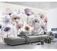 Papier Peint Panoramique Aquarelle Florale Abstraite 250x175cm Papier Peint Intissé 3D Tapisserie Peinture Murale Chambre Salon -ZXCHEE-MZ08859