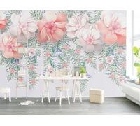 Papier Peint Panoramique Aquarelle Vigne Fleurs 450x300cm Papier Peint 3D Intissé Tapisserie Poster Chambre Salon Decoration Murale -MIWEI Wallpaper-ZXY-38511