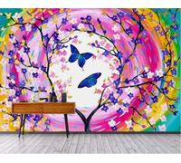 Papier Peint Panoramique Arbre Abstrait En Sept Couleurs Papier Peint 3D Tapisserie Murale Décoration Chambre Salon -songqians-06938-400cmx280cm