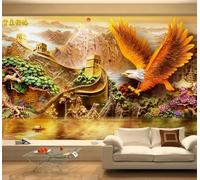 Papier Peint Panoramique Arbre Aigle De La Grande Muraille En Relief Papier Peint 3D Tapisserie Murale Décoration Chambre Salon -songqians-27162-430cmx300cm