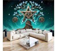 Papier Peint Panoramique Arbre De Vie Art 400x280 cm Poster Murale 3D Résumé Univers Tapisserie Photo Peinture Murale,Papier Peint Intissé Fresque pour Salon Chambre Toile Fond TV
