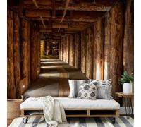 Papier Peint Panoramique Architecture Rétro 200x140 cm Papier Peint Intissé 3D Style Campagnard Muraux Tapisserie Photo Décoration Murale Poster Mural XXL pour Chambre Salon 2067-ABC