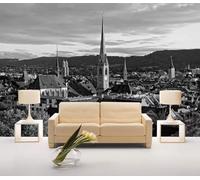Papier Peint Panoramique Architecture Simple À La Mode Noir Et Blanc Papier Peint 3D Tapisserie Mural Salon Chambre Décoration Murale -ZX16304-310x250cm