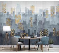 Papier Peint Panoramique Architecture Urbaine Minimaliste Papier Peint Intissé 3D Tapisserie Decoration Chambre Salon Murale -KX13461, 400x255cm