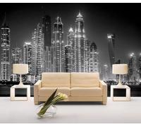 Papier Peint Panoramique Architecture Urbaine Noir Et Blanc Papier Peint 3D Tapisserie Mural Salon Chambre Décoration Murale -ZX04604-310x250cm