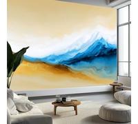 Papier Peint Panoramique Art Fluide Abstrait Peinte Murale, Aquarelle Dégradé Tourbillon Intissé Murale, 450 x 315 cm (L x H) Photo Fresque pour Salon Chambre d'enfants Restaurant Décoration