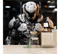 Papier peint panoramique autocollant Armure De Robot De Science-fiction Du Futur-intissé-500x280cm-Tableaux Muraux Tapisserie Photo Décoration De Maison Pour Garçons-Pose Facile & Amovible sans Trace