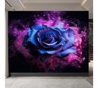 Papier peint panoramique autocollant Belle Rose Bleue - intissé - 200x140cm - Tableaux Muraux Tapisserie Photo Un Festin Visuel De Fleurs - Pose Facile & Amovible sans Trace - Pour Chambre & Salon
