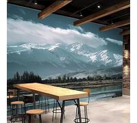 Papier peint panoramique autocollant Belles Montagnes Enneigées-S - intissé - 400x280cm - Tableaux Muraux Tapisserie Photo Paysages Naturels - Pose Facile & Amovible sans Trace - Pour Chambre & Salon