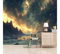 Papier peint panoramique autocollant Canyon Du Désert Sous Le Ciel étoilé - intissé - 200x140cm - Tableaux Muraux Tapisserie Photo Paysages Naturels - Pose Facile & Amovible sans Trace - Pour Chambre