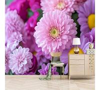 Papier peint panoramique autocollant De Belles Fleurs - intissé - 300x256cm - Tableaux Muraux Tapisserie Photo Usine - Pose Facile & Amovible sans Trace - Pour Chambre & Salon